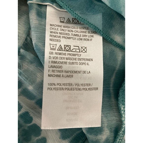 LOGO by Lori Goldstein Chiffon Blouse Womens Size S Agua Peasant Boho Sheer Top - Picture 7 of 9